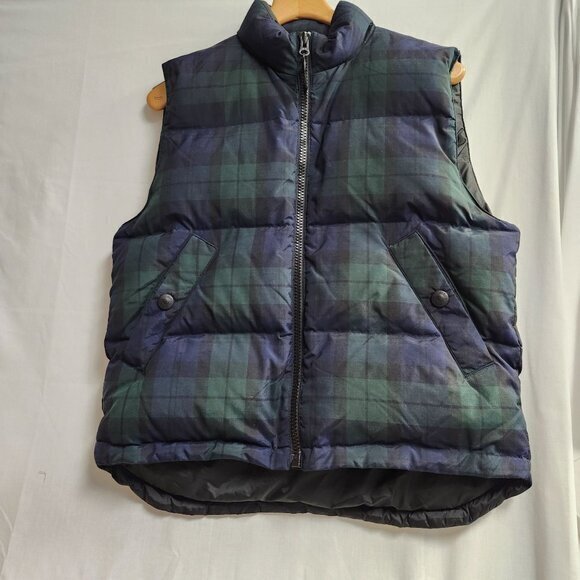 Eddie Bauer Womens Puffer Vest Plaid Zip Size Medium Pockets Blue GreenPre-Owned - Picture 13 of 13